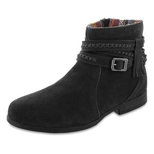 MINNETONKA Women's 'Dixon' Booties, Black Suede, Size 9.5